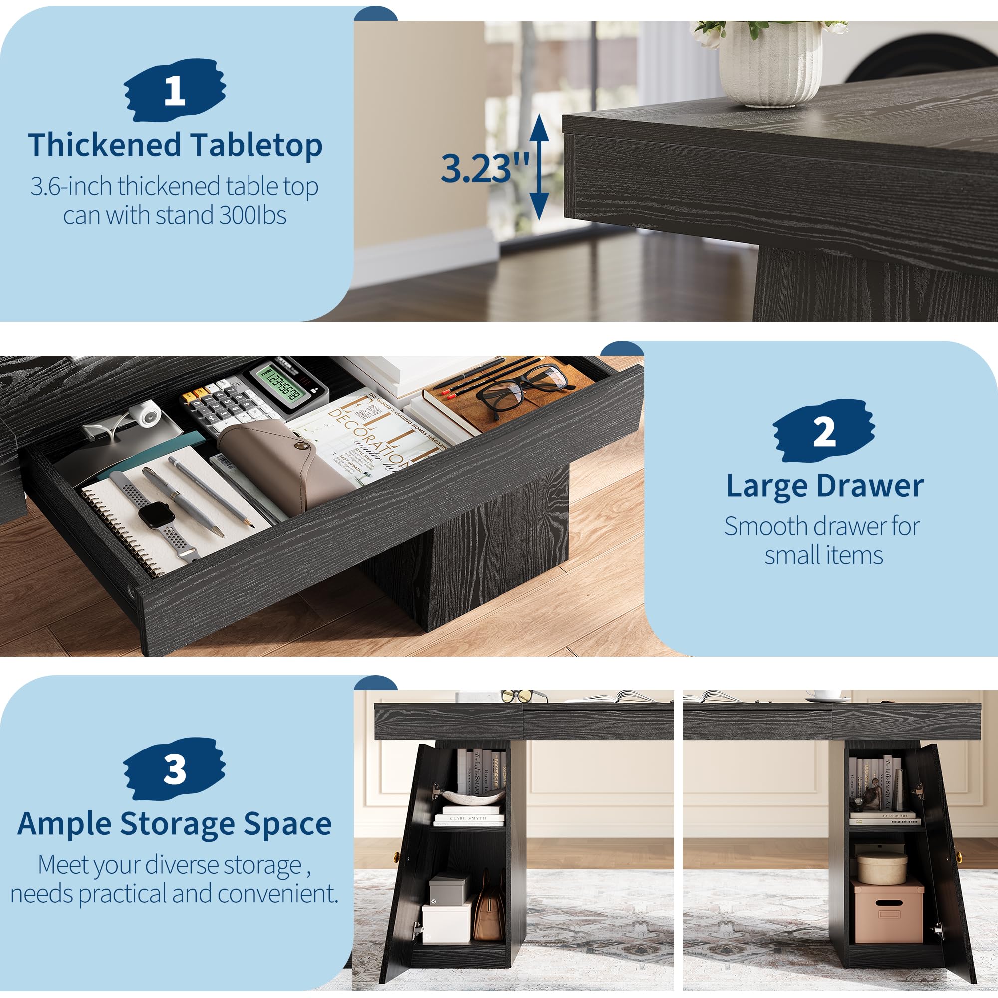 55 x 27,5 İnç Boyutlarında, Çe - Home Office Work Table incelemesi ve fiyatı