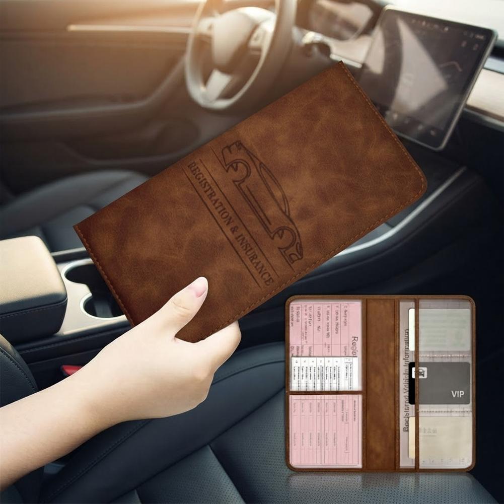 PU Deri Araç Ruhsatı Sigorta K - Document Holder Stand incelemesi ve fiyatı
