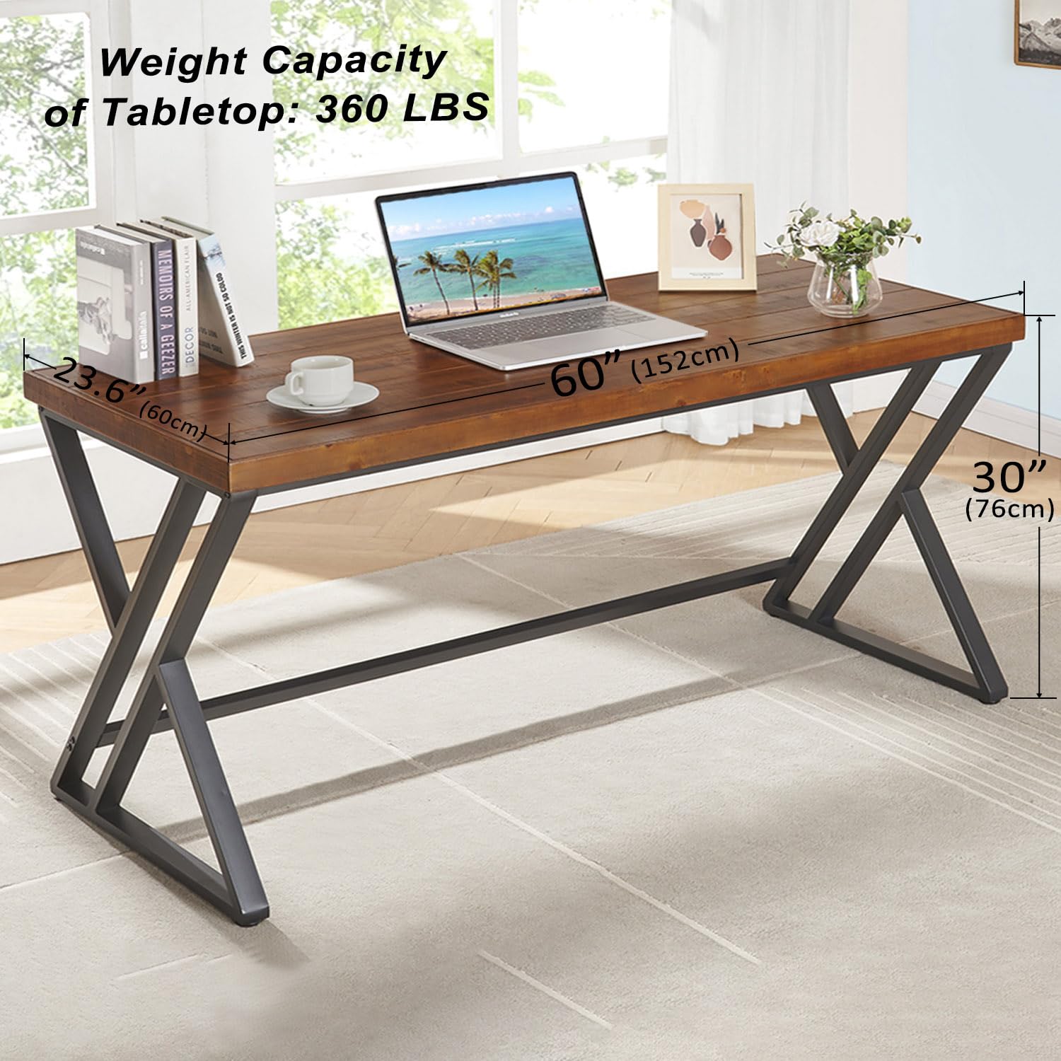 60 inç Masif Ahşap Bilgisayar  - Home Office Work Table incelemesi ve fiyatı